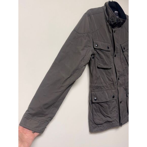 BANANA REPUBLIC Waxed Chore Coat Flannel Plaid Lining, Dark Truffle, Sz S - Picture 5 of 15